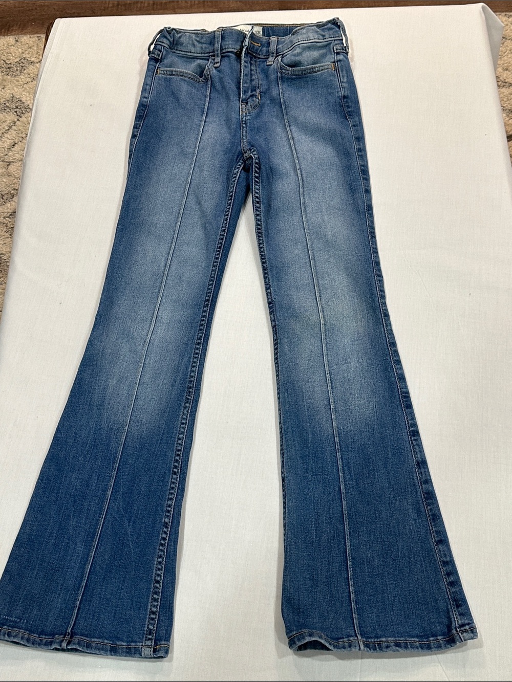 abercrombie kids Medium Blue Flare Jeans with Front Seams